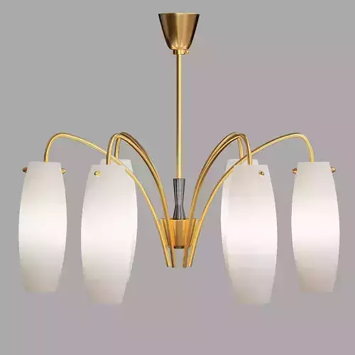 Mid-Century Brass Chandelier