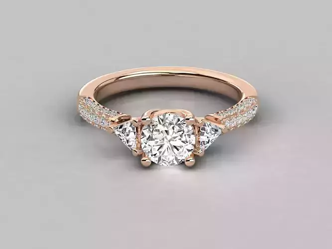 Women solitaire ring 3dm stl render detail  3D print model