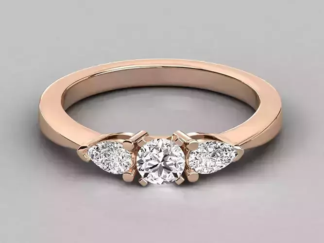 Women solitaire ring 3dm stl render detail  3D print model