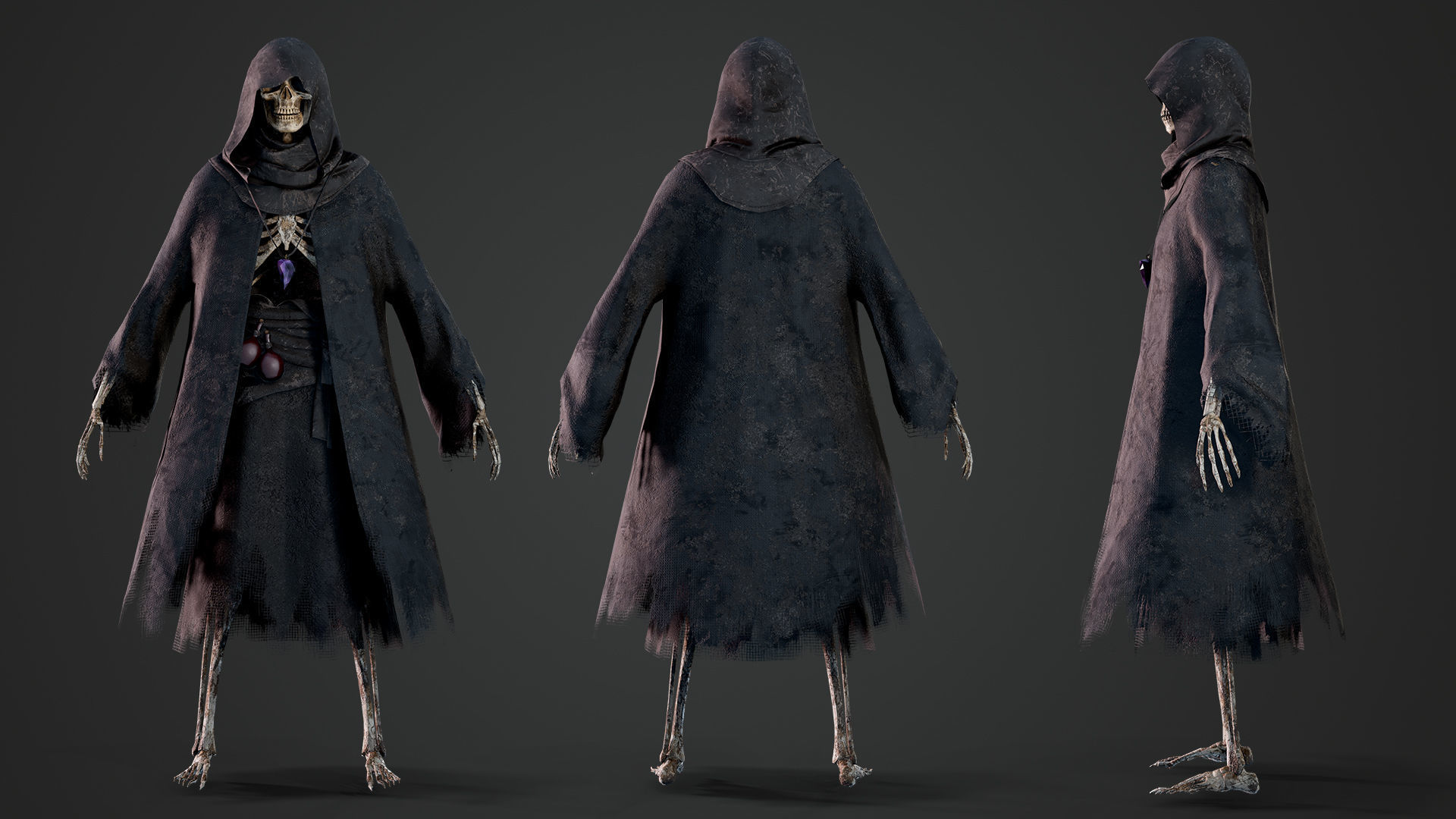 Skeleton Mage - Game Ready Low-poly 3D model_8