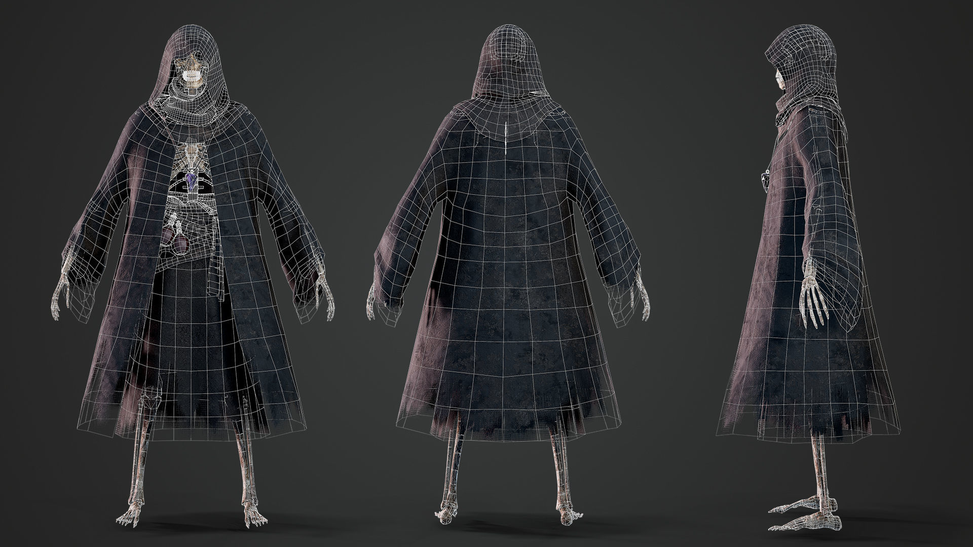 Skeleton Mage - Game Ready Low-poly 3D model_9