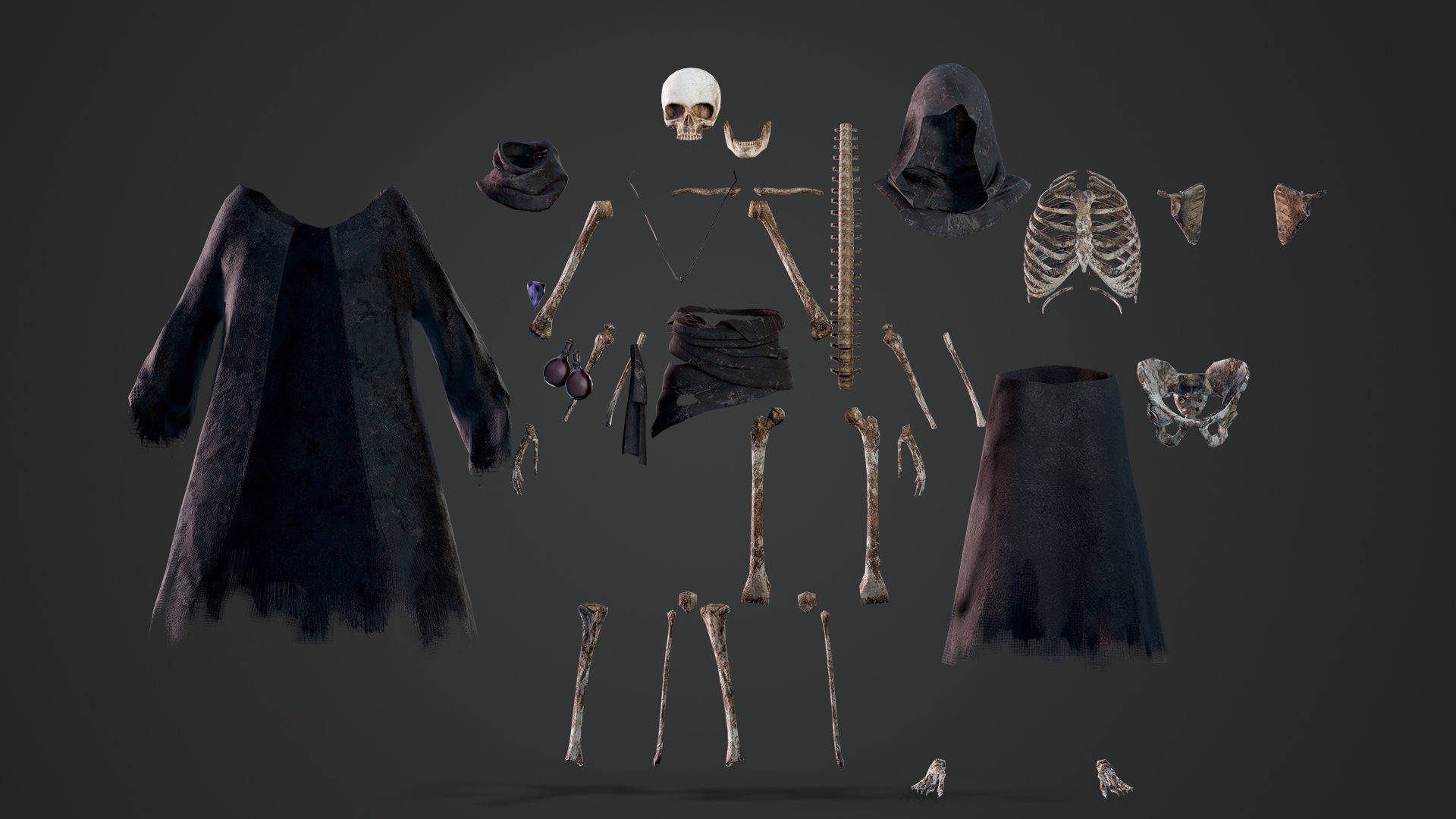 Skeleton Mage - Game Ready Low-poly 3D model_10