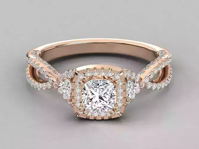 Women solitaire ring 3dm stl render detail 