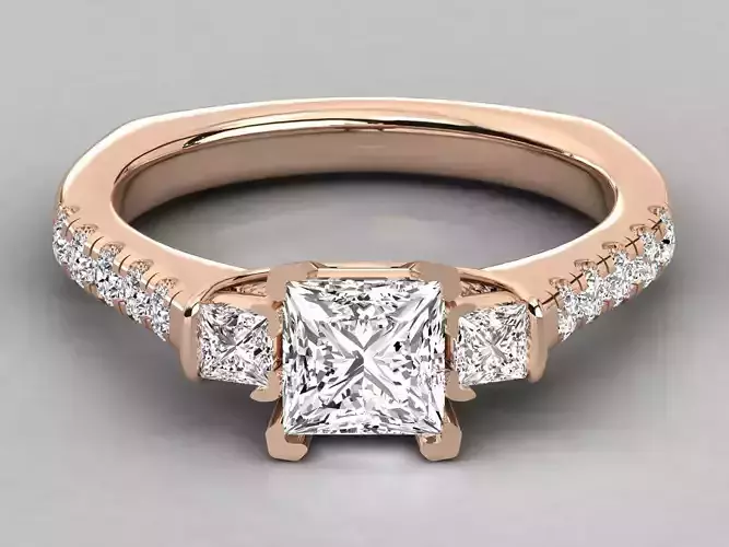 Women solitaire ring 3dm stl render detail  3D print model