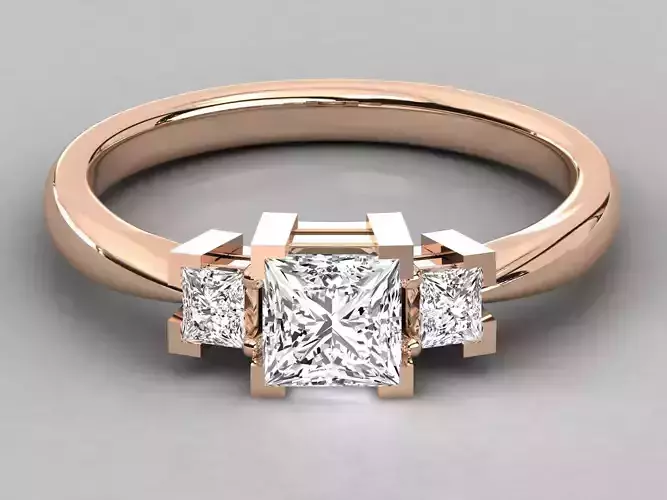 Women solitaire ring 3dm stl render detail  3D print model