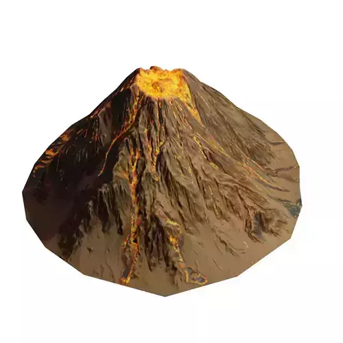 Stylized PBR Low Poly Vulcano Low-poly 3D model