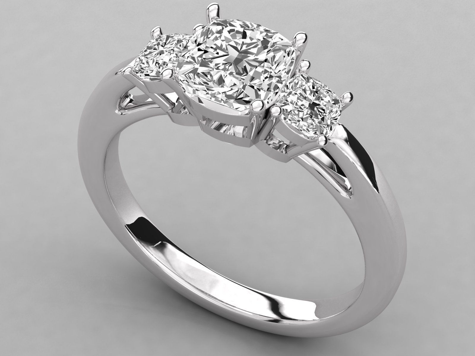 Women solitaire ring 3dm stl render detail 3D print model_6