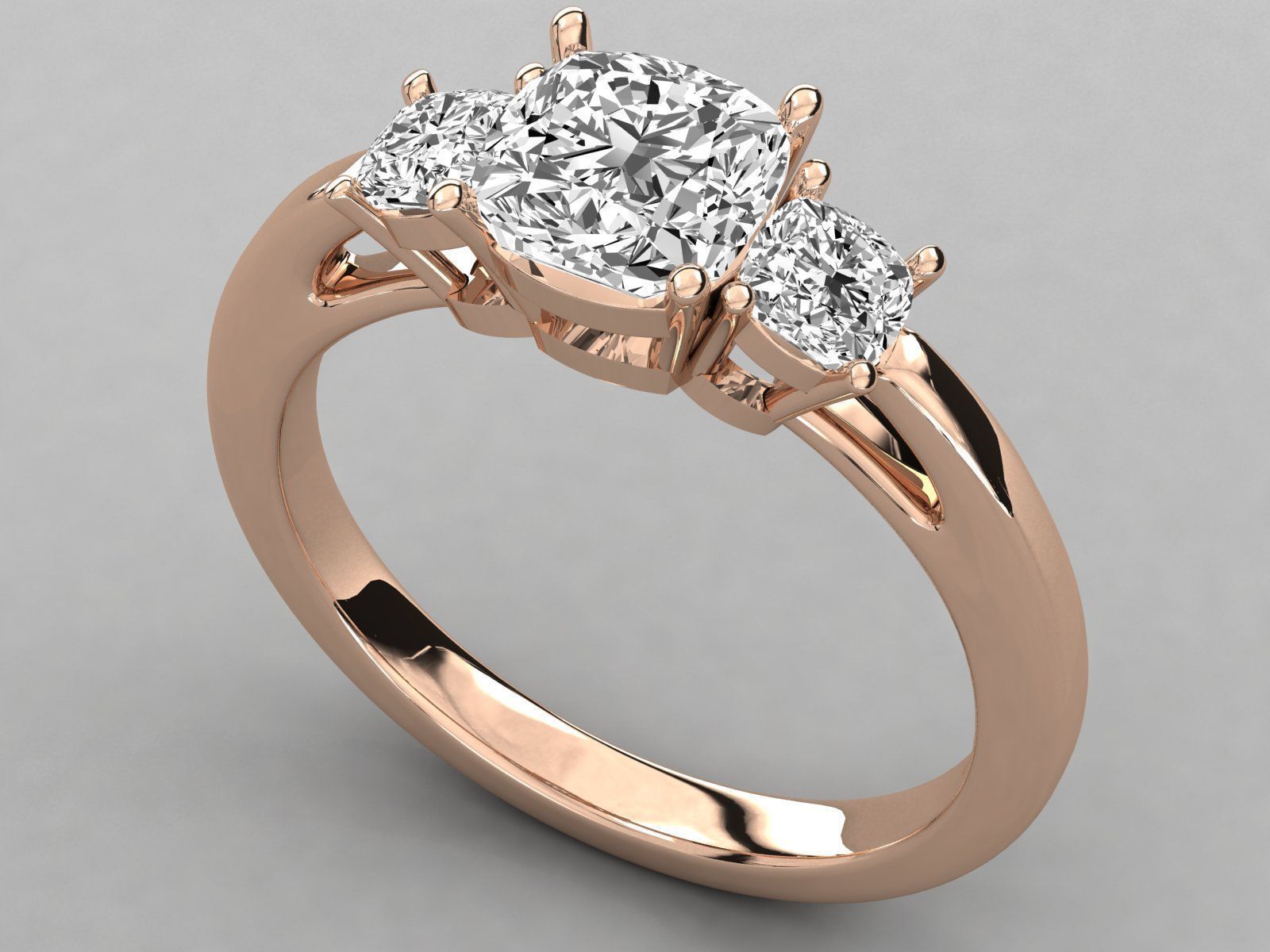 Women solitaire ring 3dm stl render detail 3D print model_3