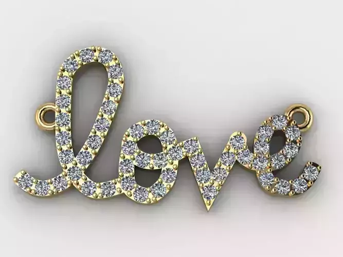 Love Pendant with Diamonds 