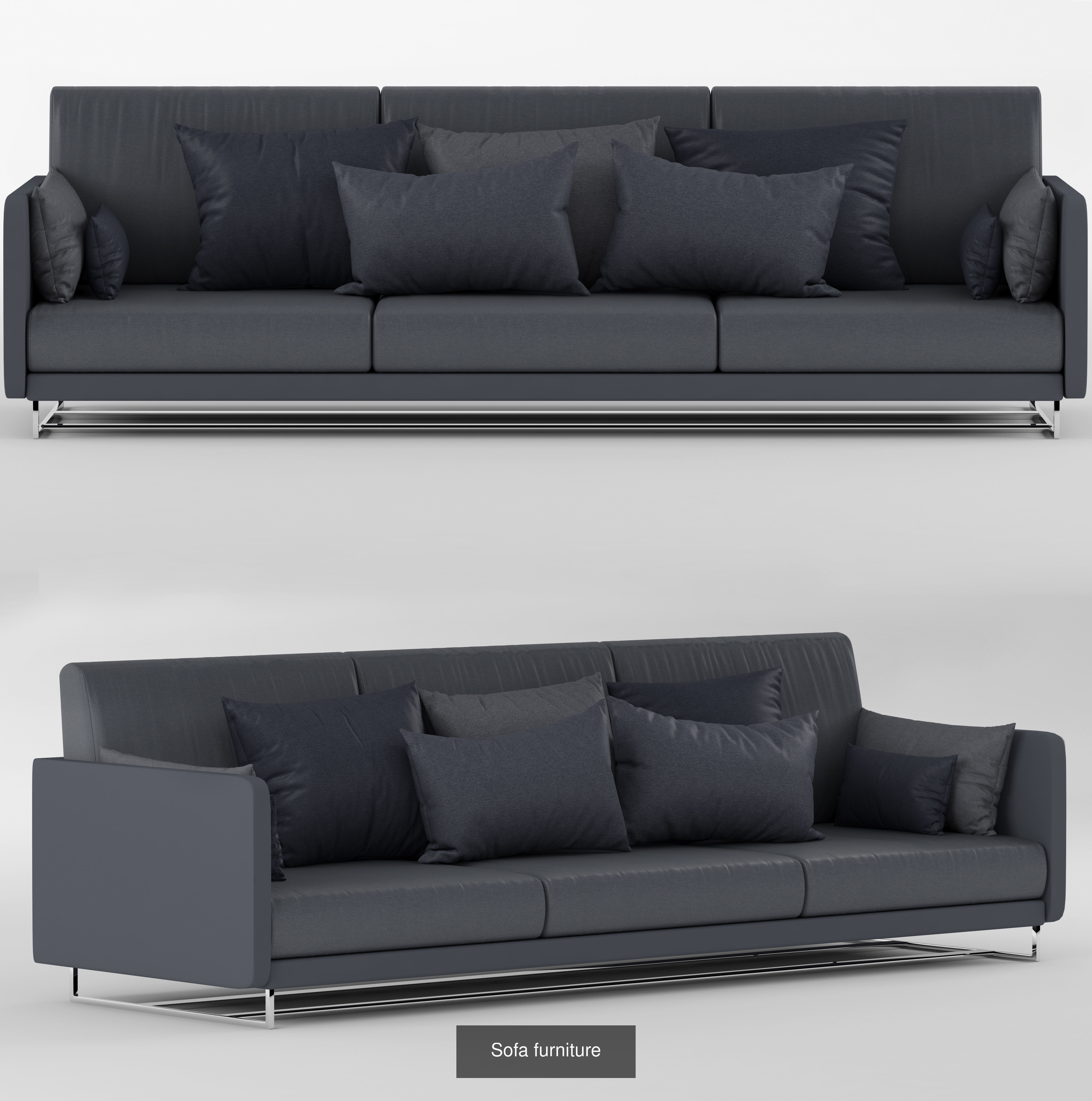 Sofas sofa with pillows 3D Model Collection_1