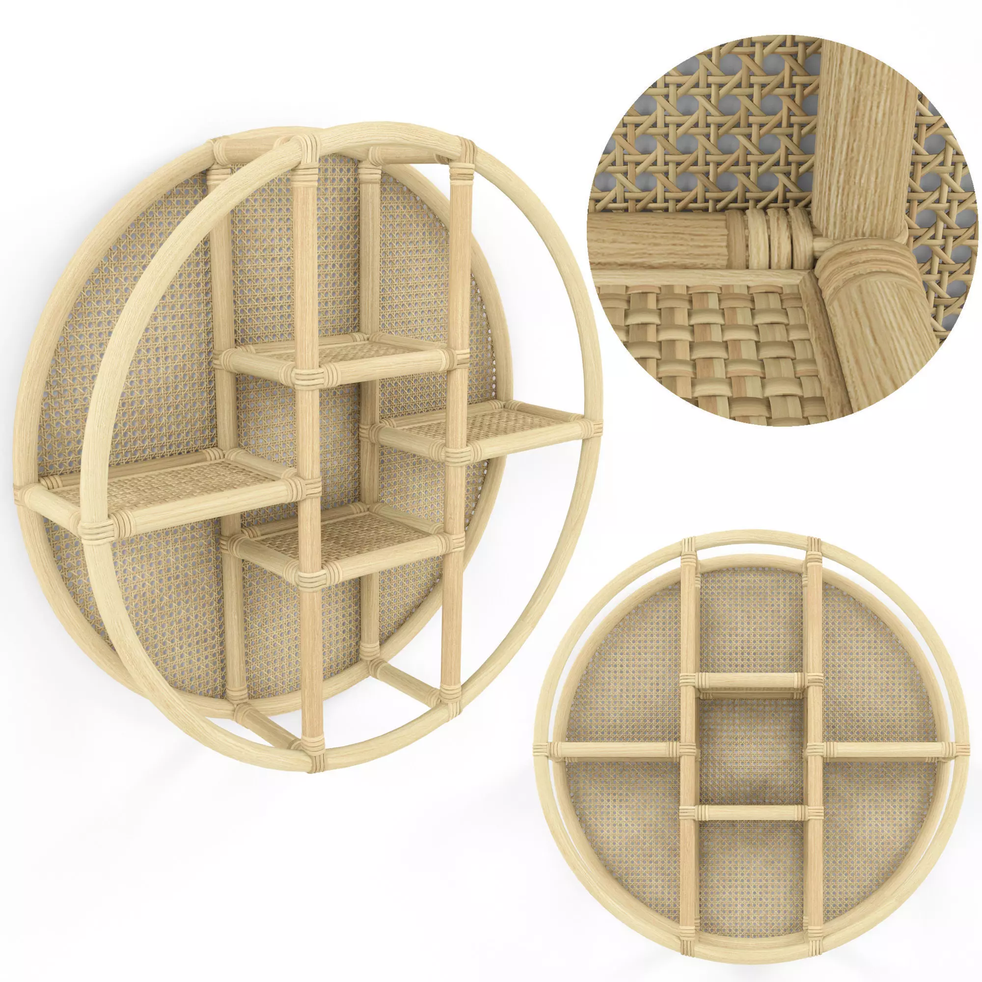 Latitude Wall Shelf Natural 3D model_0