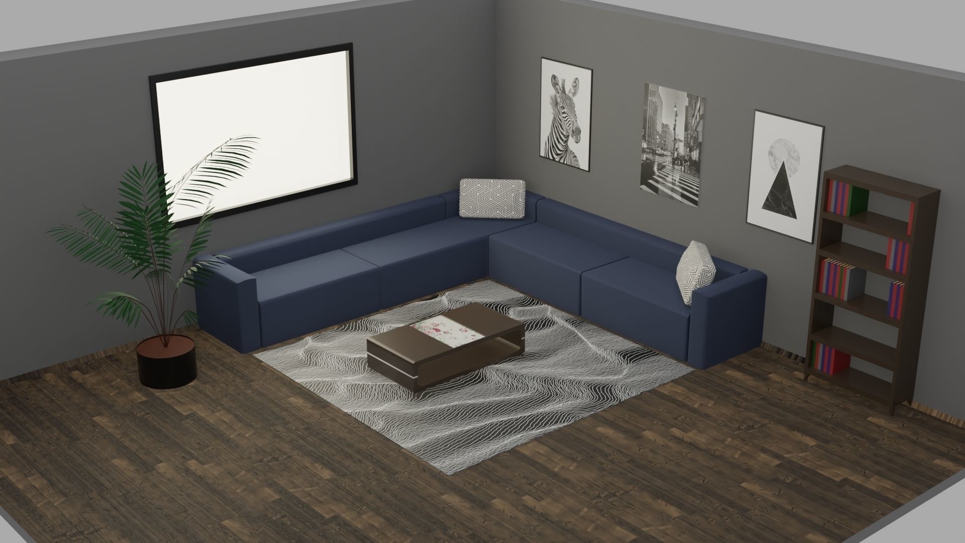 Big Low-Poly Rooms Pack - 20 Rooms 3D Model Collection_31