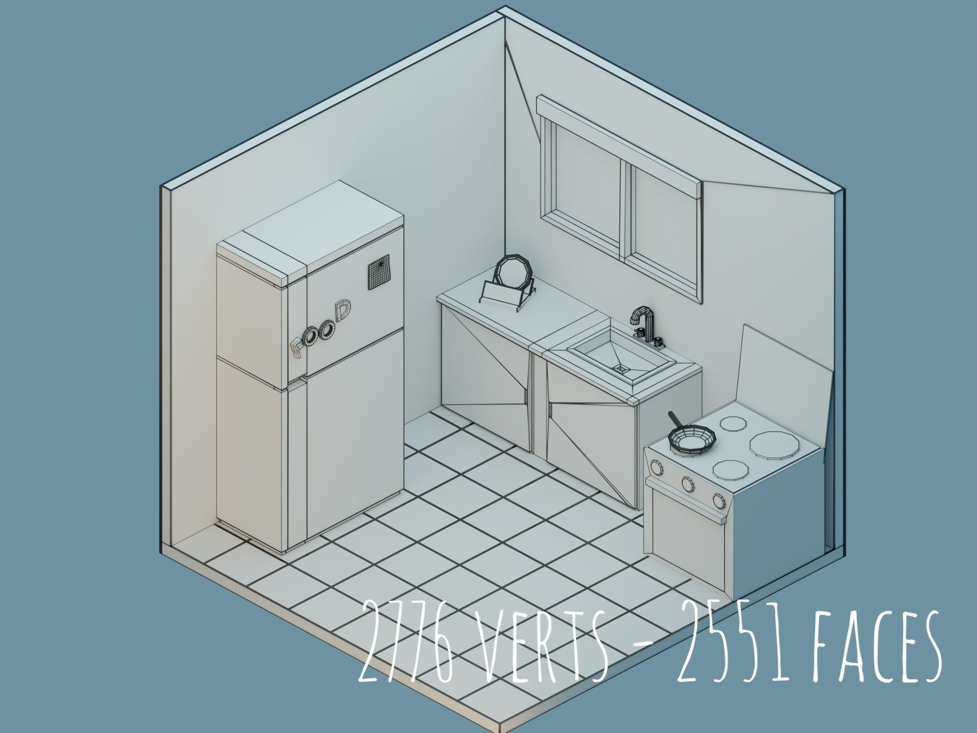Big Low-Poly Rooms Pack - 20 Rooms 3D Model Collection_26