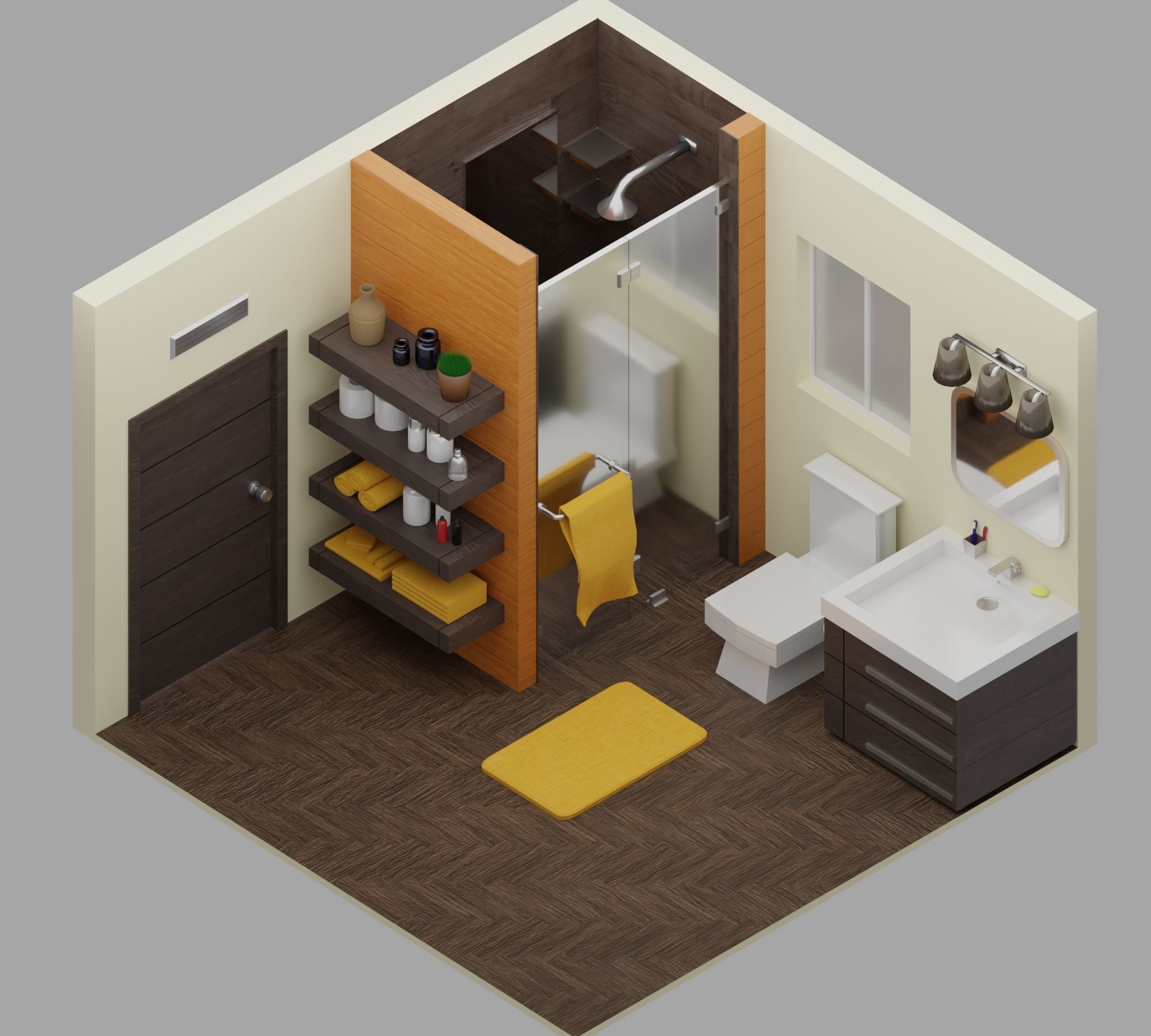 Big Low-Poly Rooms Pack - 20 Rooms 3D Model Collection_1