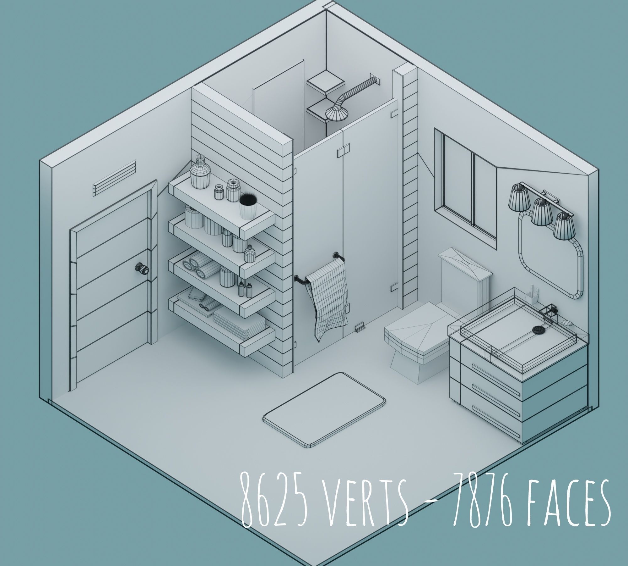 Big Low-Poly Rooms Pack - 20 Rooms 3D Model Collection_2