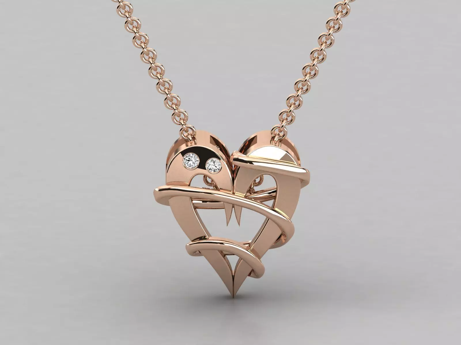 Women heart pendant 3dm stl render detail 3D print model