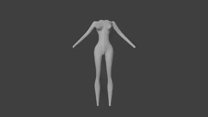 female base mesh Low-poly 3D model