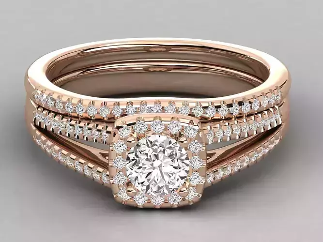 Women solitaire ring 3dm stl render detail 