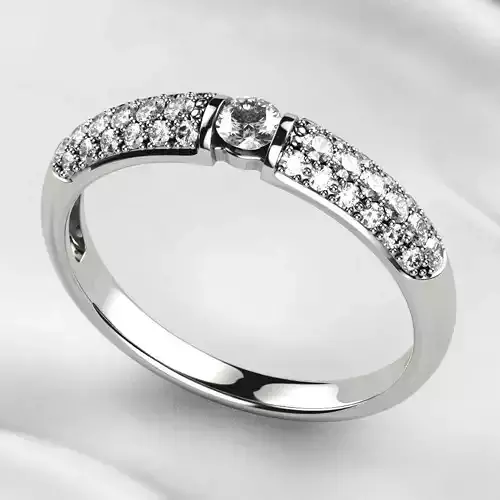 Pave Setting Fashion Gold Ring