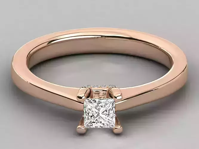 Women solitaire ring 3dm stl render detail 