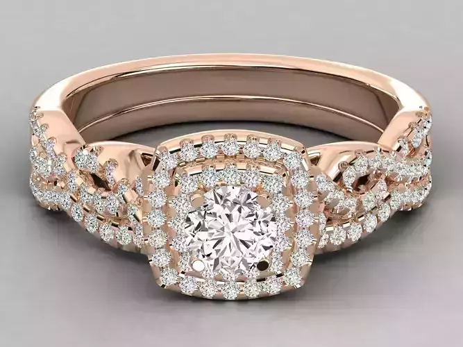 Women solitaire ring 3dm stl render detail 