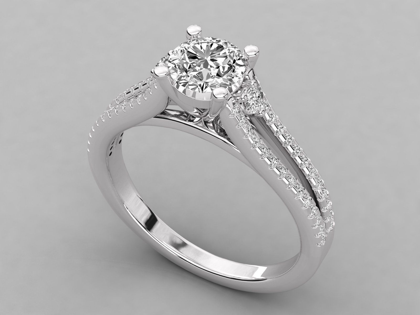 Women solitaire ring 3dm stl render detail 3D print model_5