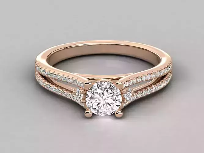 Women solitaire ring 3dm stl render detail 
