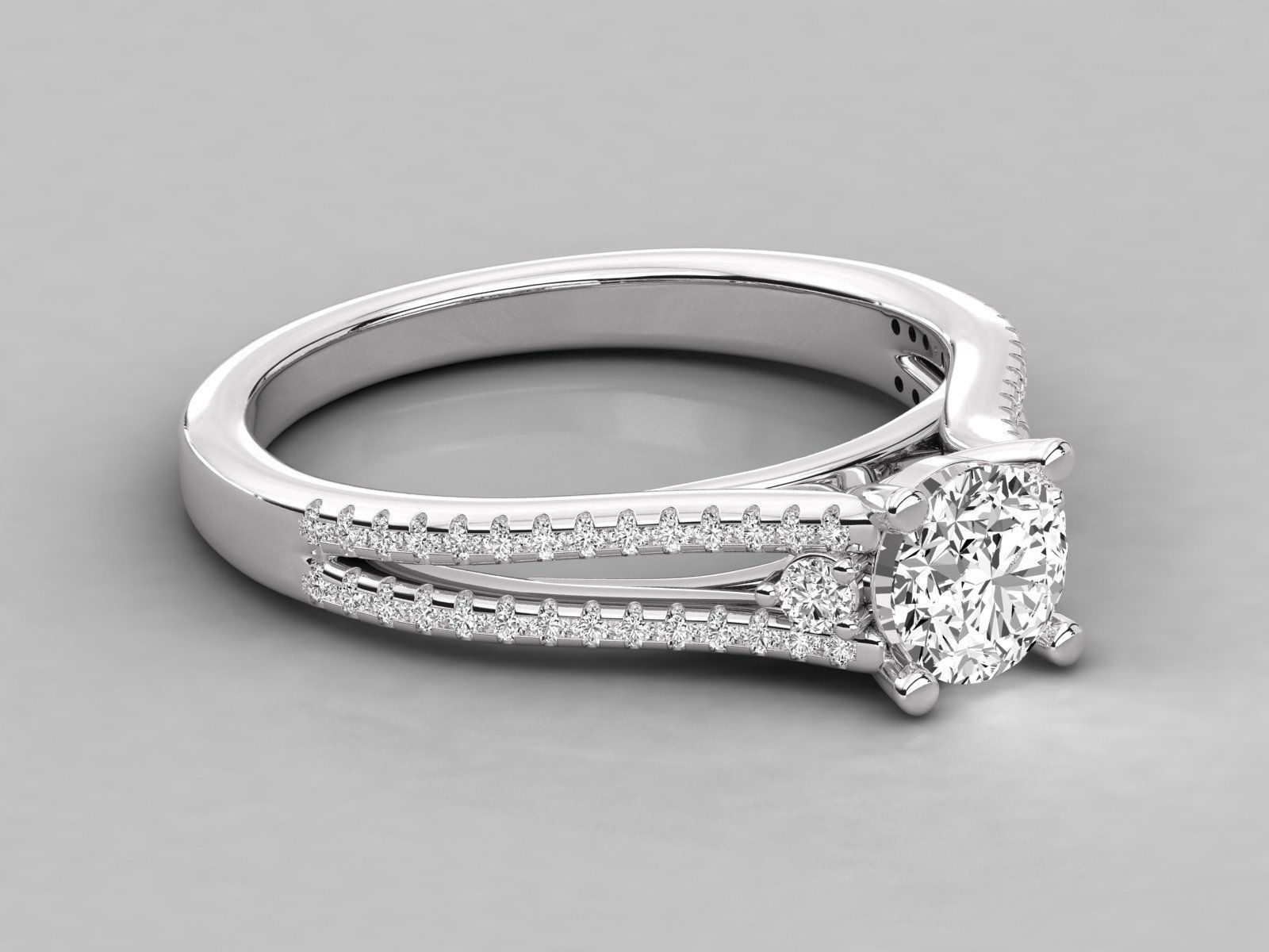 Women solitaire ring 3dm stl render detail 3D print model_3
