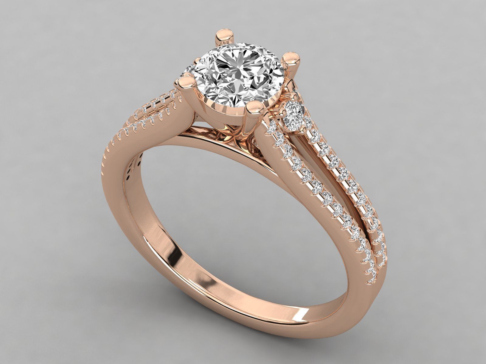 Women solitaire ring 3dm stl render detail 3D print model_2