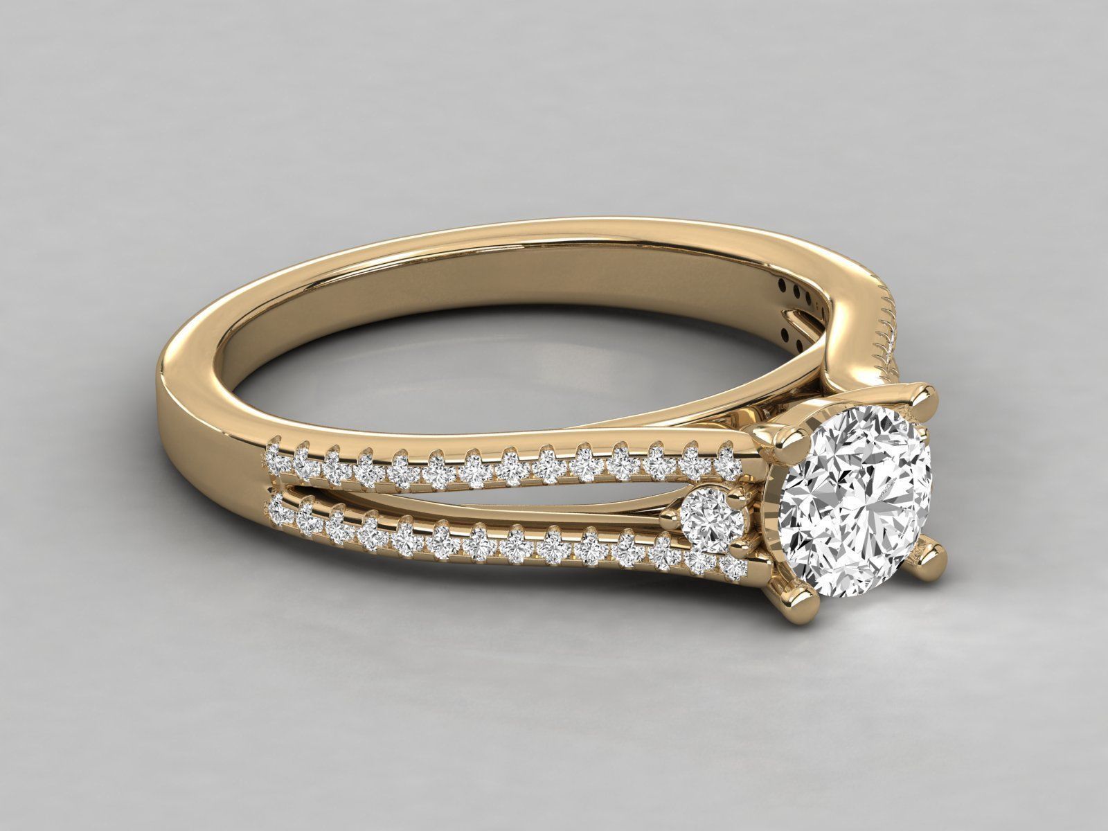 Women solitaire ring 3dm stl render detail 3D print model_7