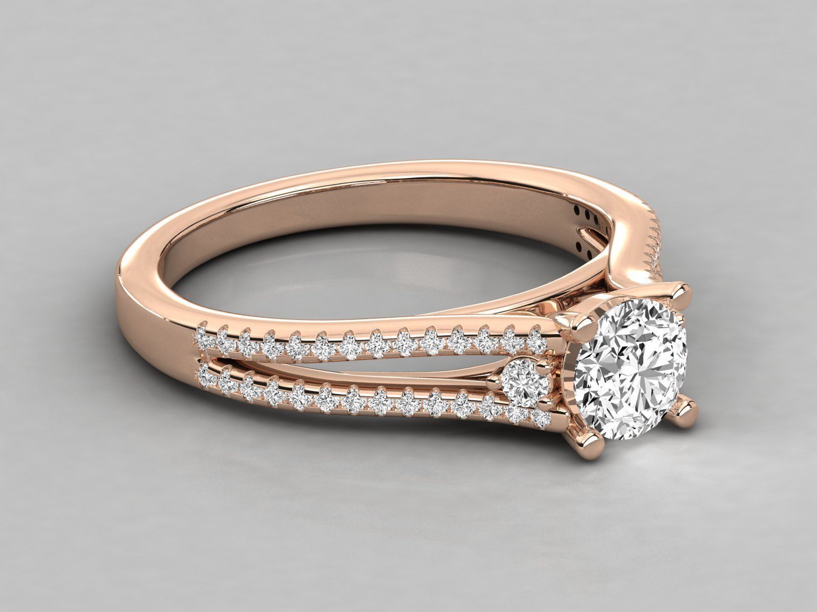 Women solitaire ring 3dm stl render detail 3D print model_1