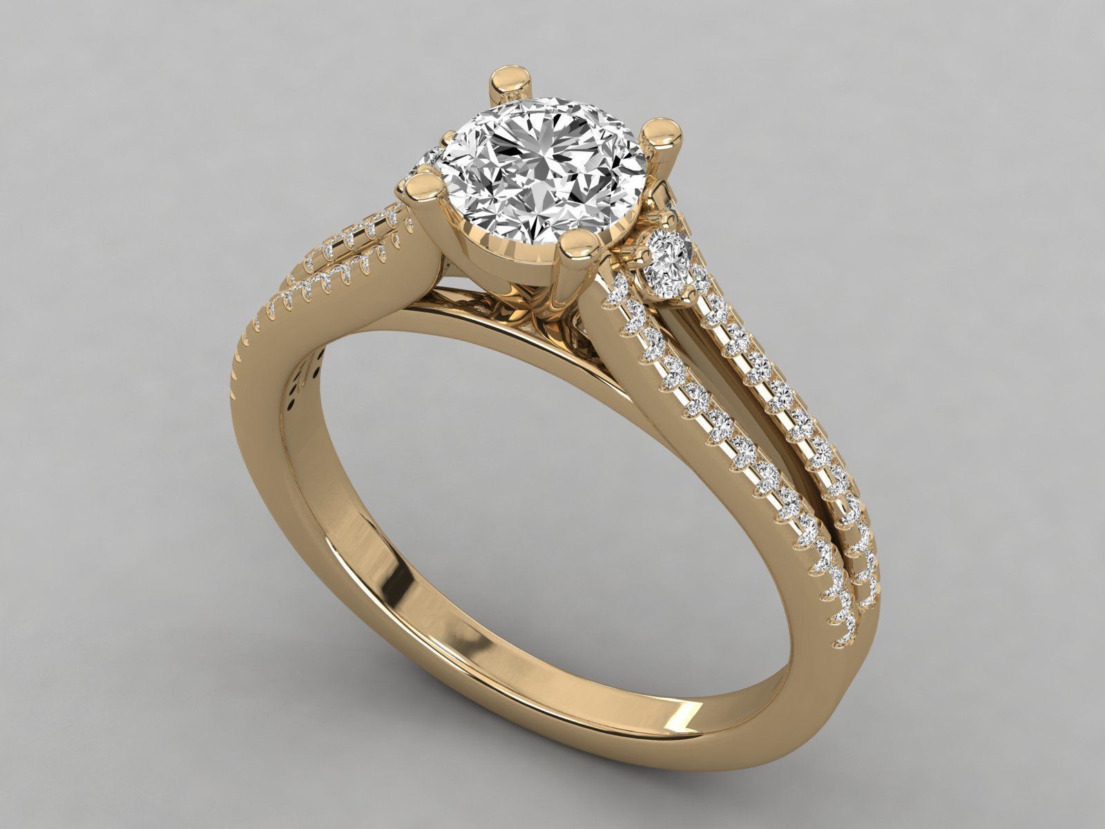 Women solitaire ring 3dm stl render detail 3D print model_8