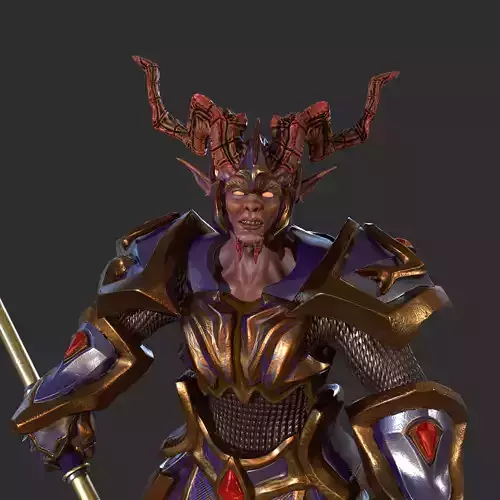 Demon - Game Ready Low-poly 3D model with horns