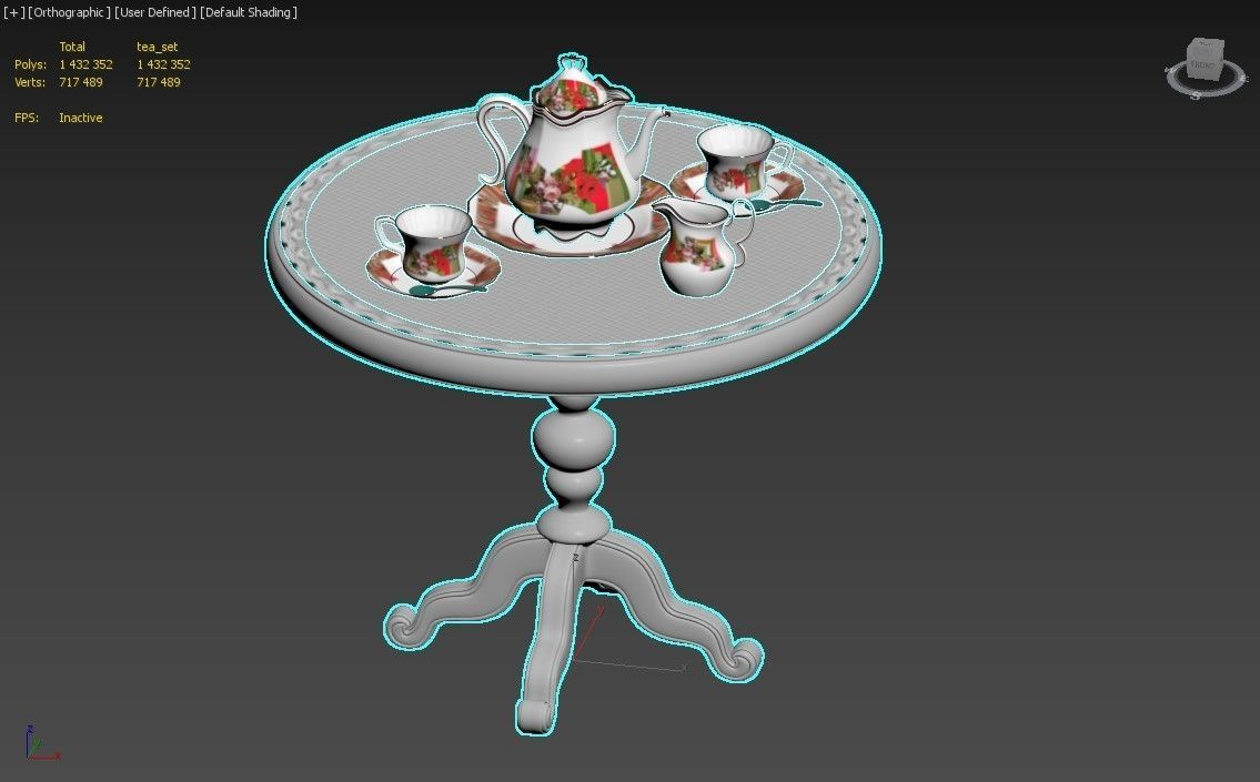 Tea Set table 3D model_5