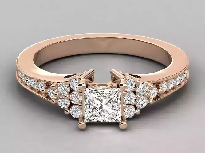 Women solitaire ring 3dm stl render detail 