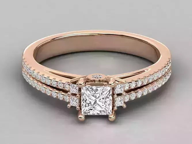 Women solitaire ring 3dm stl render detail 