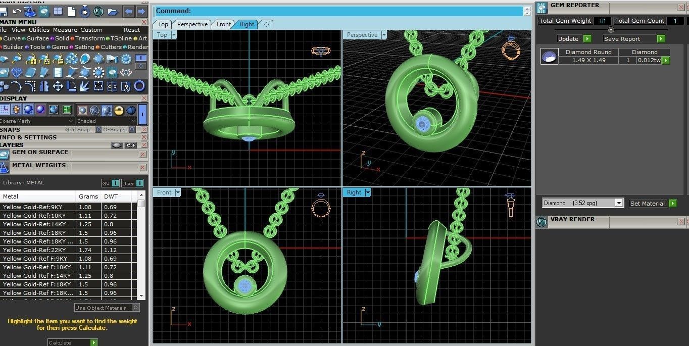 Women pendant 3dm stl render detail 3D print model_10