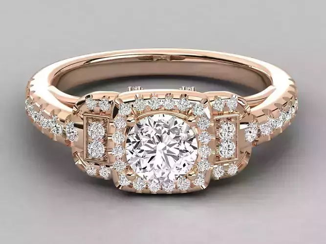 Women solitaire ring 3dm stl render detail 