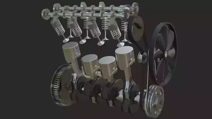 In-Line Four Engine 3D model