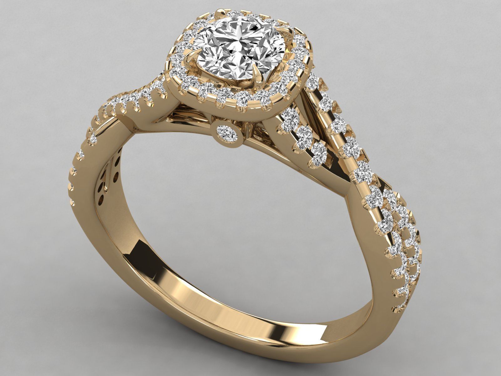 Women solitaire ring 3dm stl render detail  3D print model_9