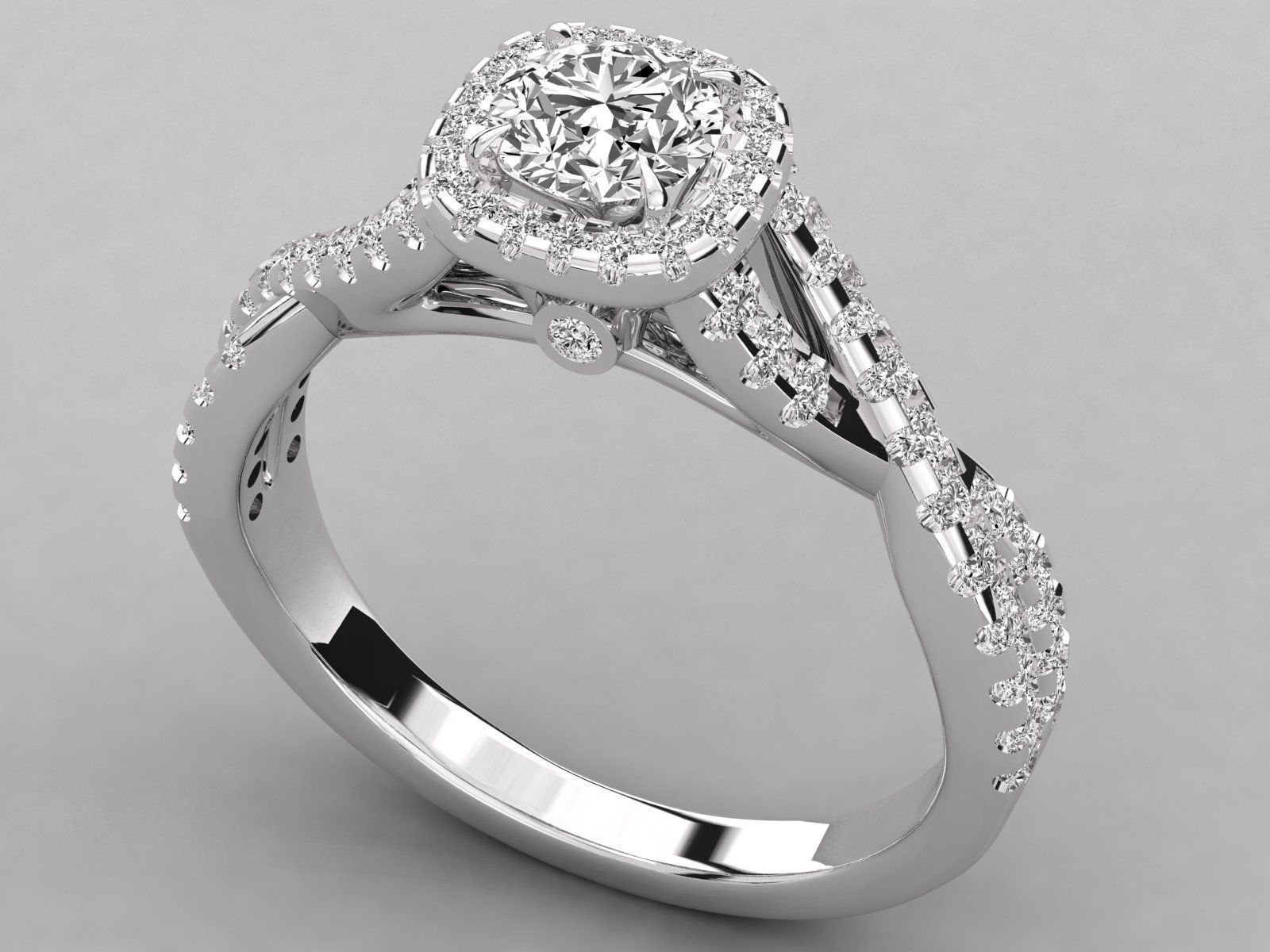 Women solitaire ring 3dm stl render detail  3D print model_6