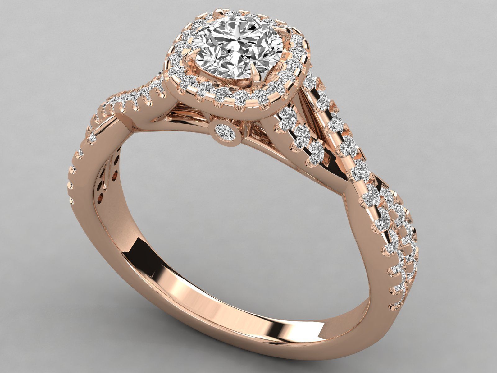 Women solitaire ring 3dm stl render detail  3D print model_2