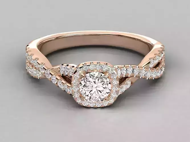Women solitaire ring 3dm stl render detail  3D print model