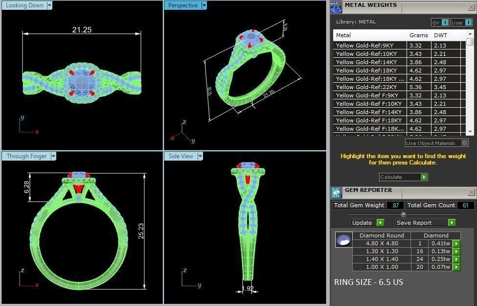 Women solitaire ring 3dm stl render detail  3D print model_4