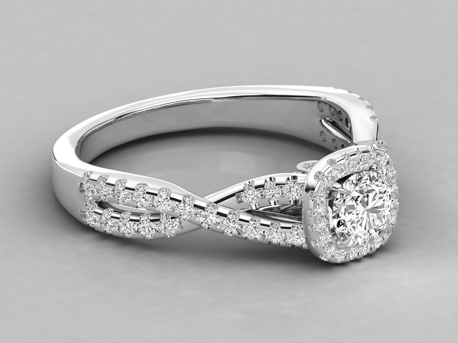 Women solitaire ring 3dm stl render detail  3D print model_5