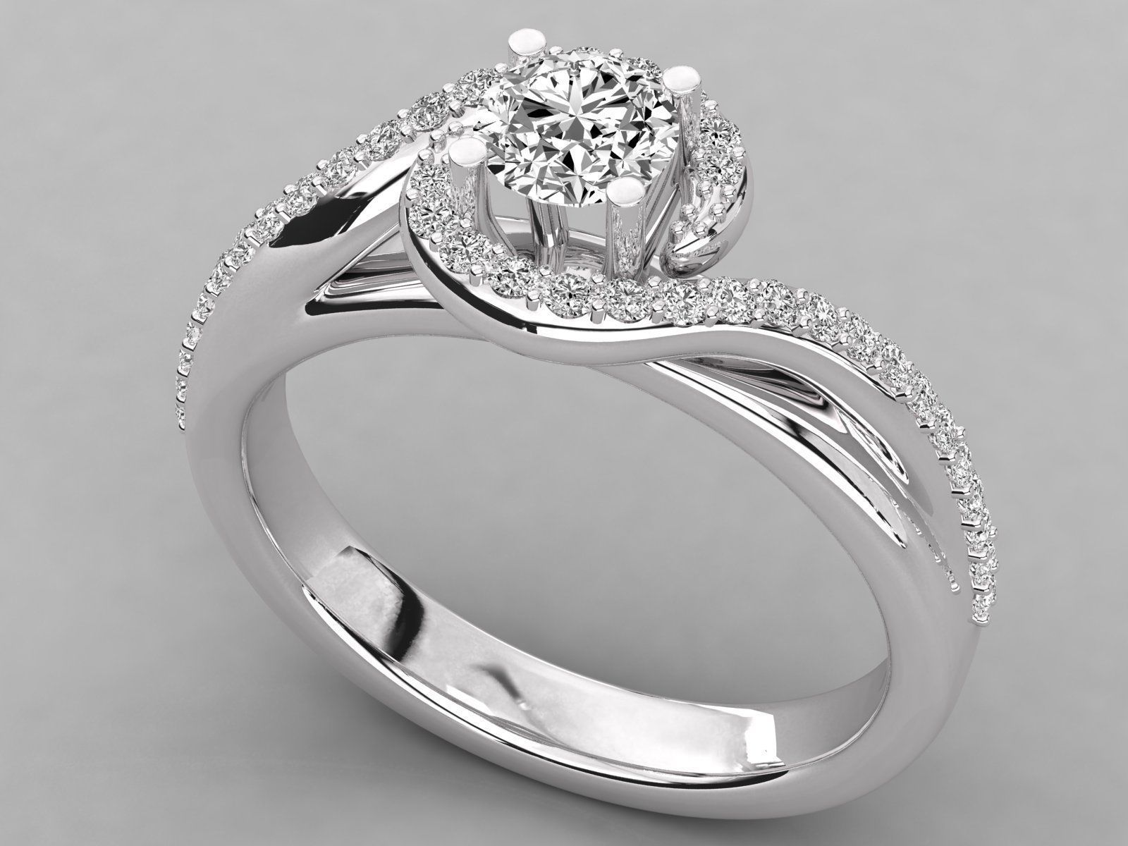 Women solitaire ring 3dm stl render detail 3D print model_5