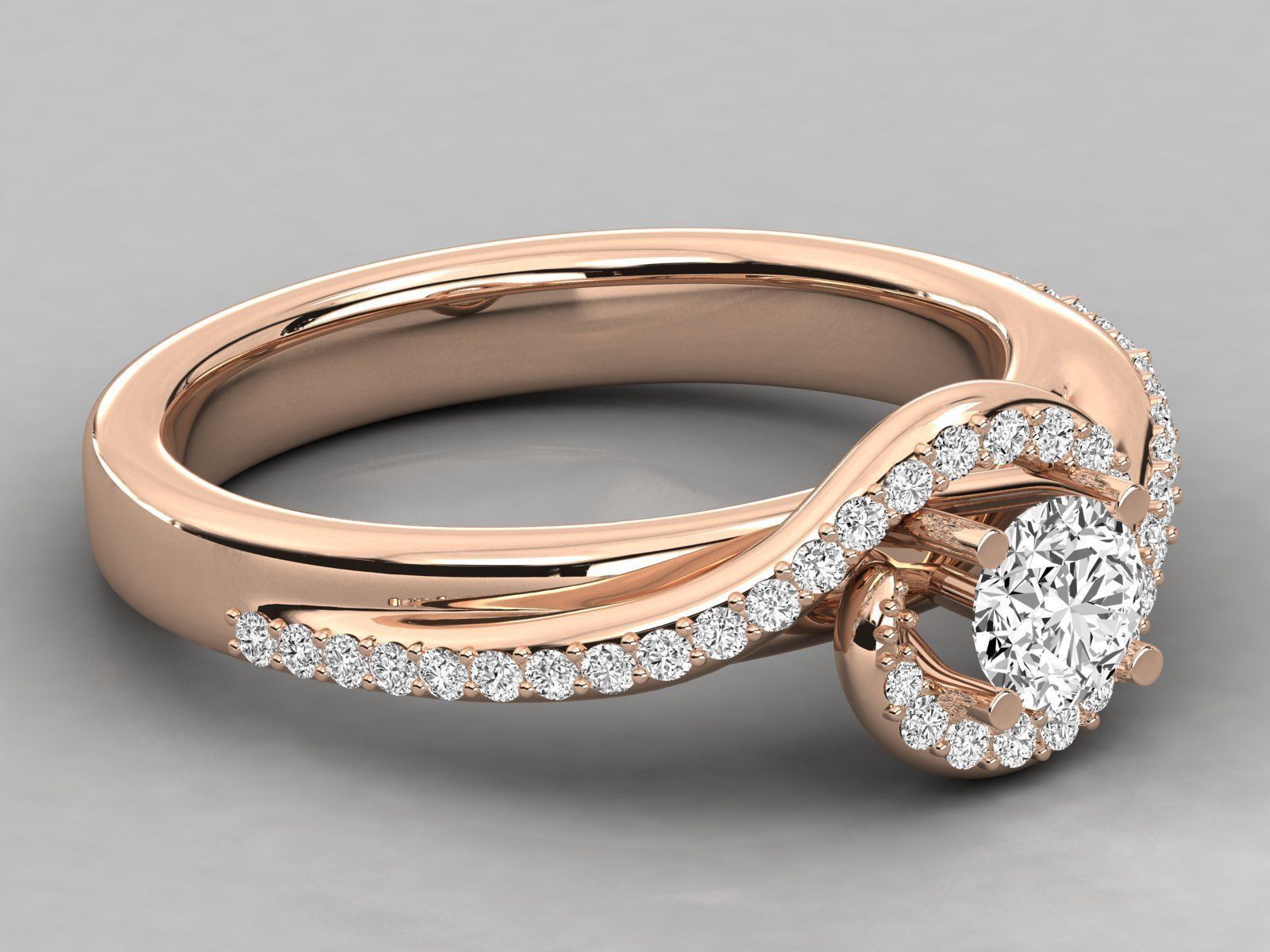 Women solitaire ring 3dm stl render detail 3D print model_1