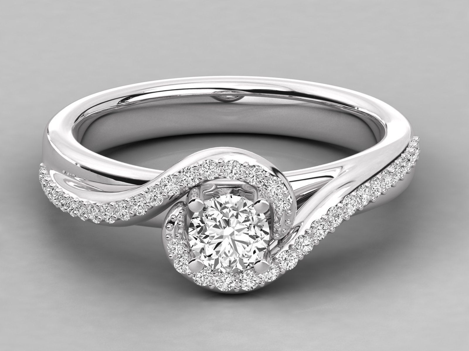 Women solitaire ring 3dm stl render detail 3D print model_6