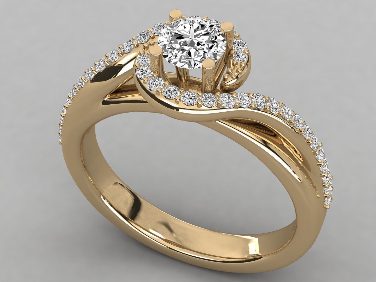 Women solitaire ring 3dm stl render detail 3D print model_8