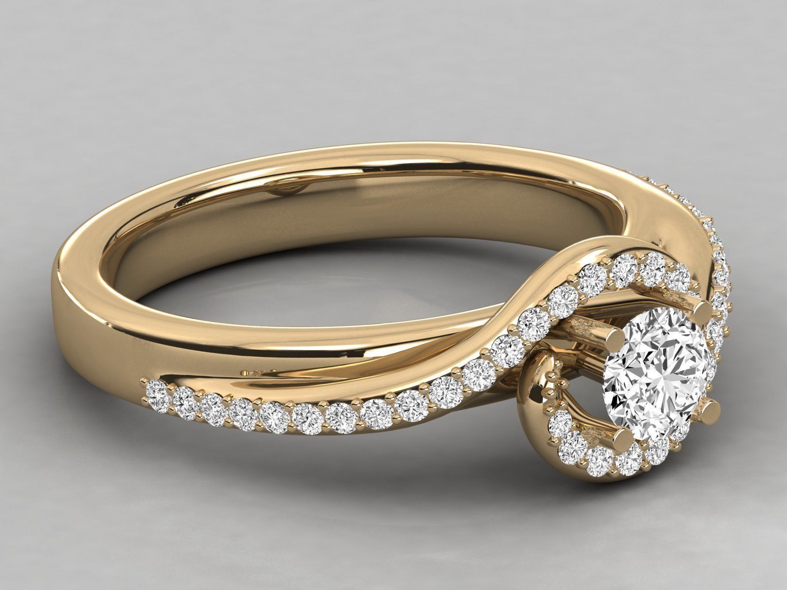 Women solitaire ring 3dm stl render detail 3D print model_7
